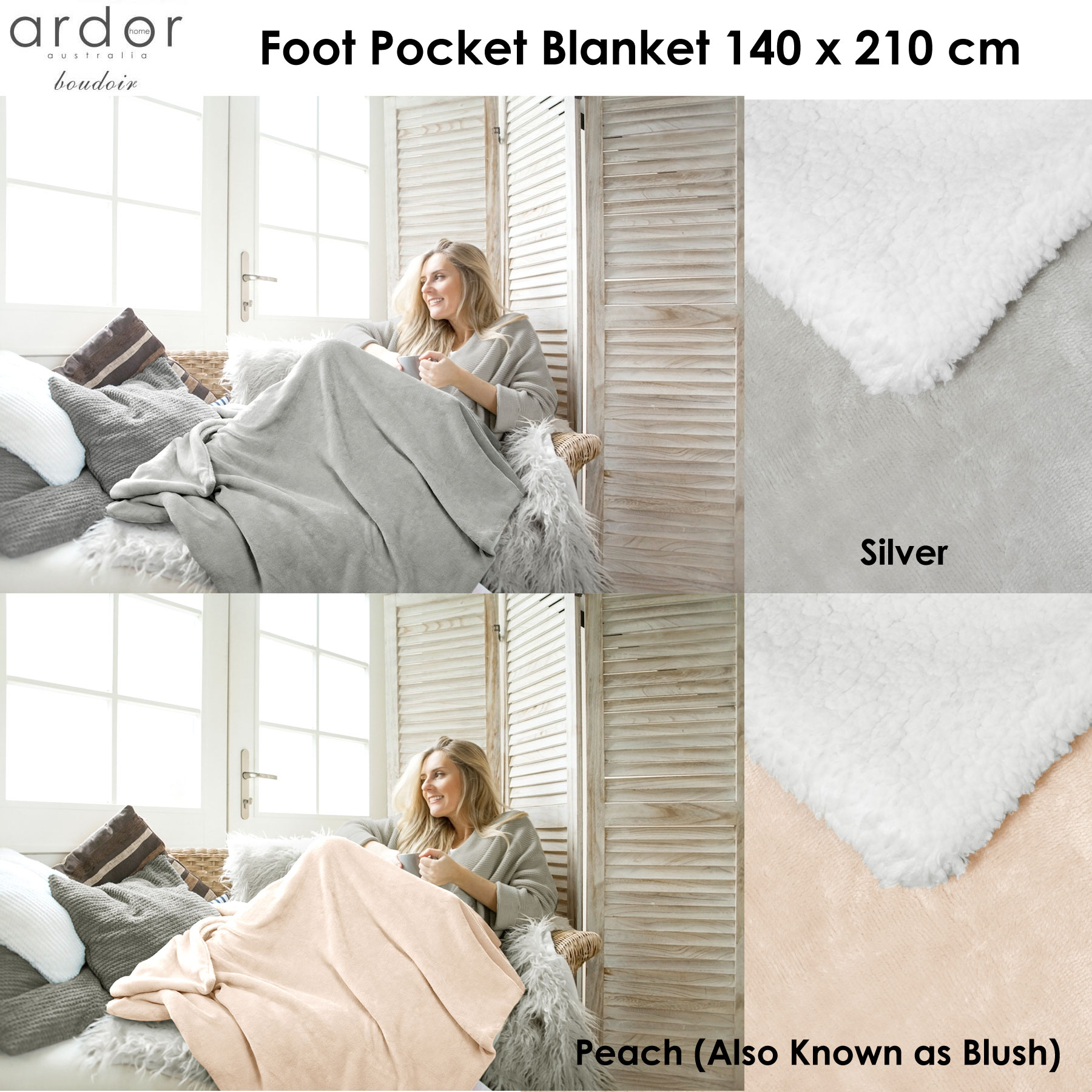 Warm And Cosy Foot Pocket Blanket With Sherpa Lining By Ardor EBay