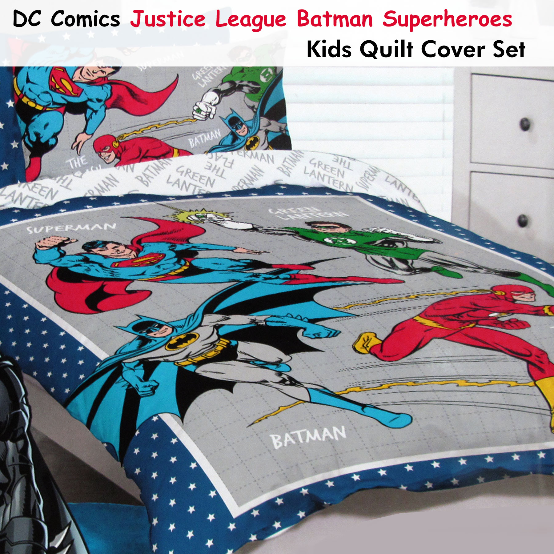 Dc Comics Justice League Single Double Bedding Sets Duvetbatman