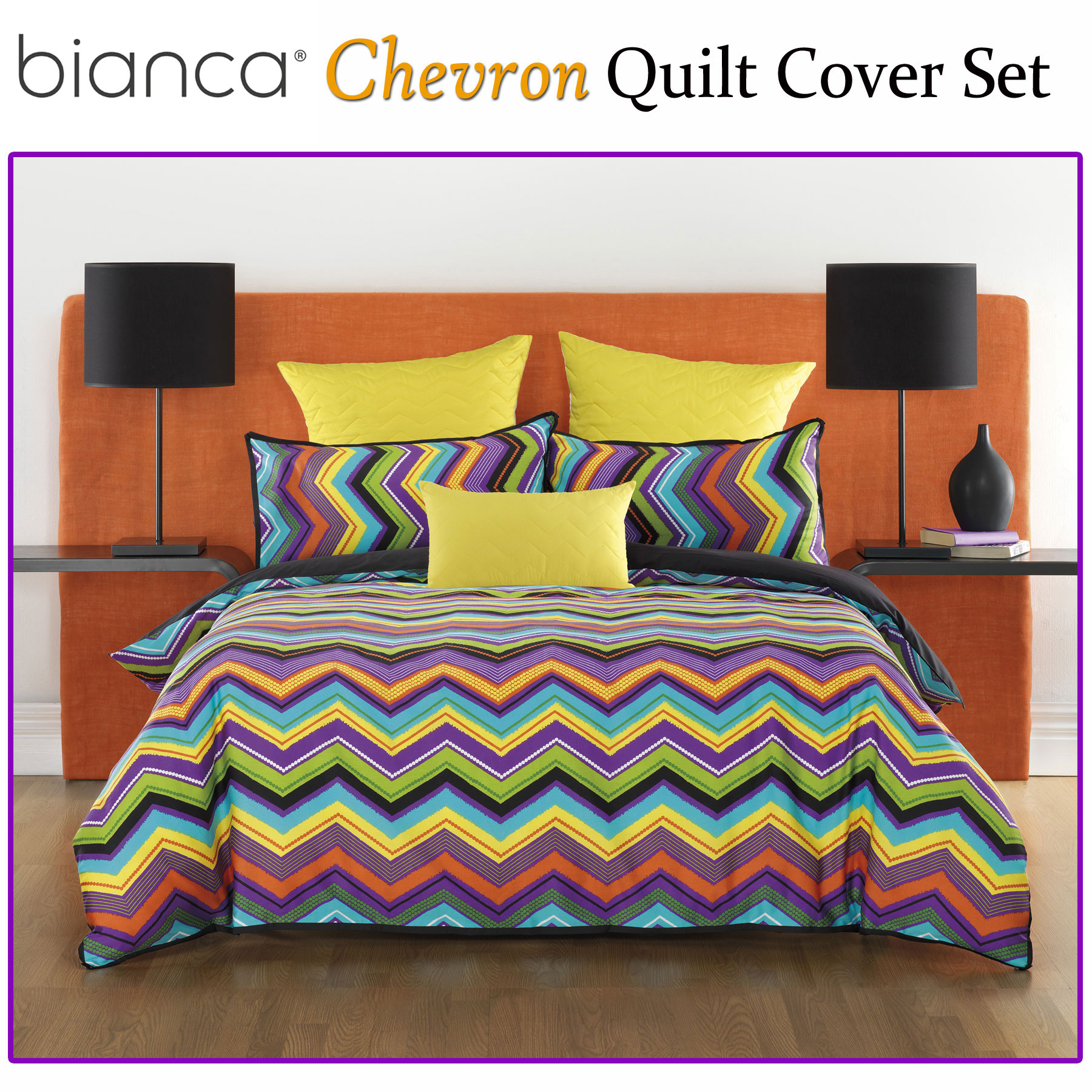 Chevron Quilt Cover Set By Bianca Double Queen King Eurocases