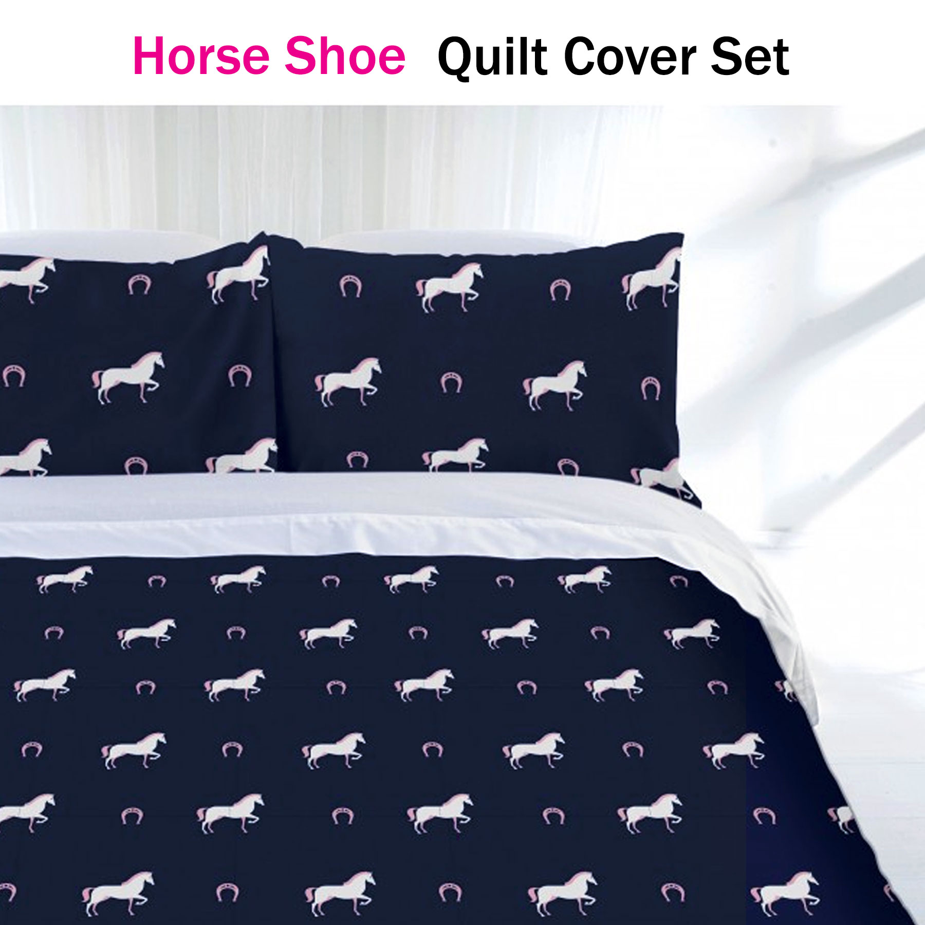 Horse Shoe Quilt Doona Duvet Cover Set By Just Home Single