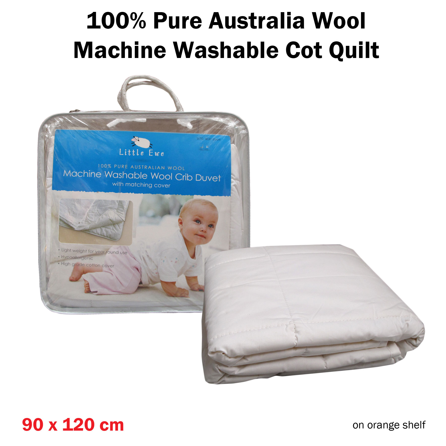 Australian Wool Machine Washable Cot Quilt Doona Duvet 90 X