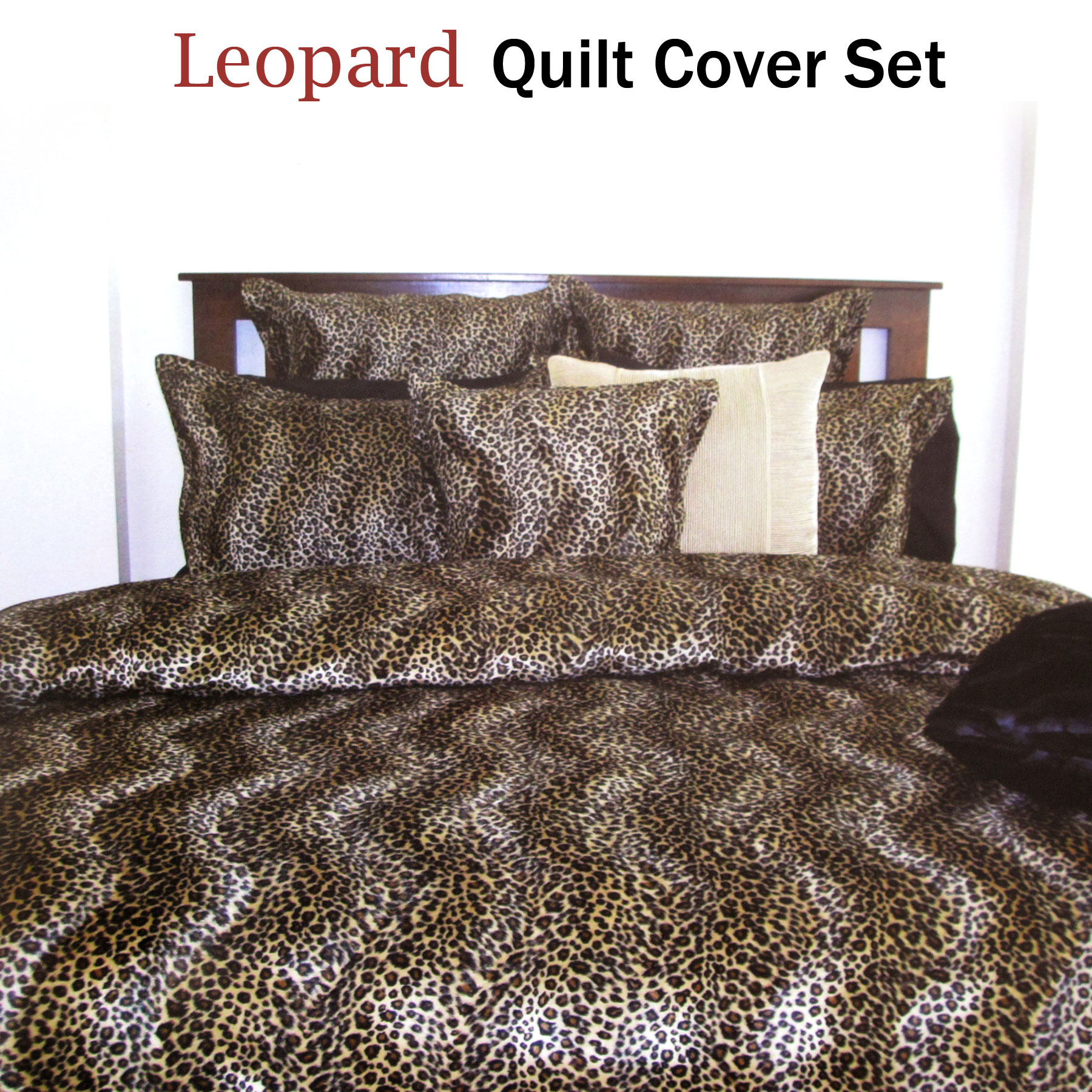 3 Pce Leopard Faux Fur Furry Quilt Cover Set By Manhattan Double