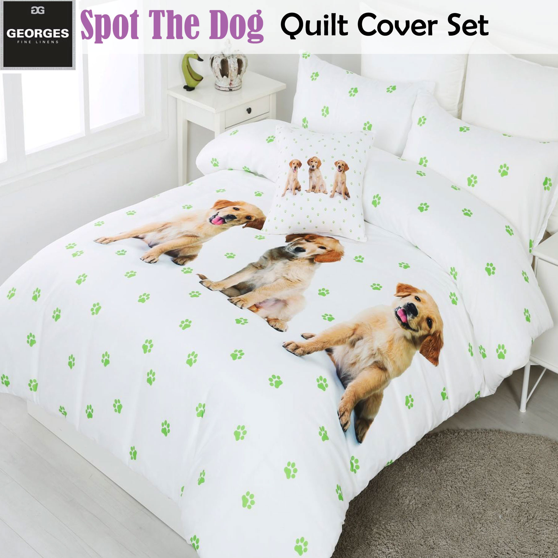Adorable Spot The Dog Puppy Quilt Doona Duvet Cover Set Single