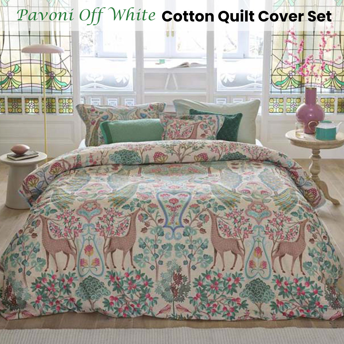 Pavoni Off White Cotton Quilt Cover Set by PIP Studio
