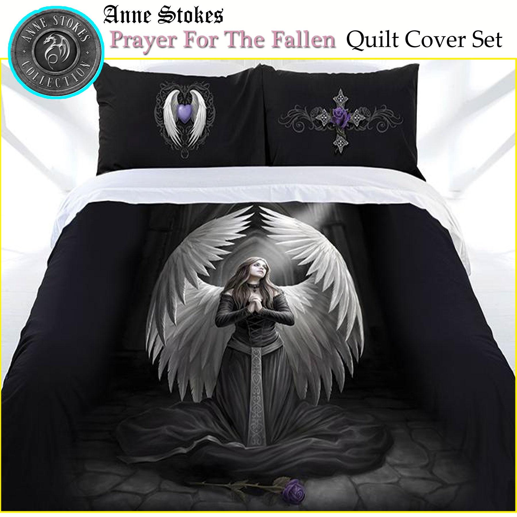 Anne Stokes Prayer For The Fallen Gothic Quilt Doona Cover Set