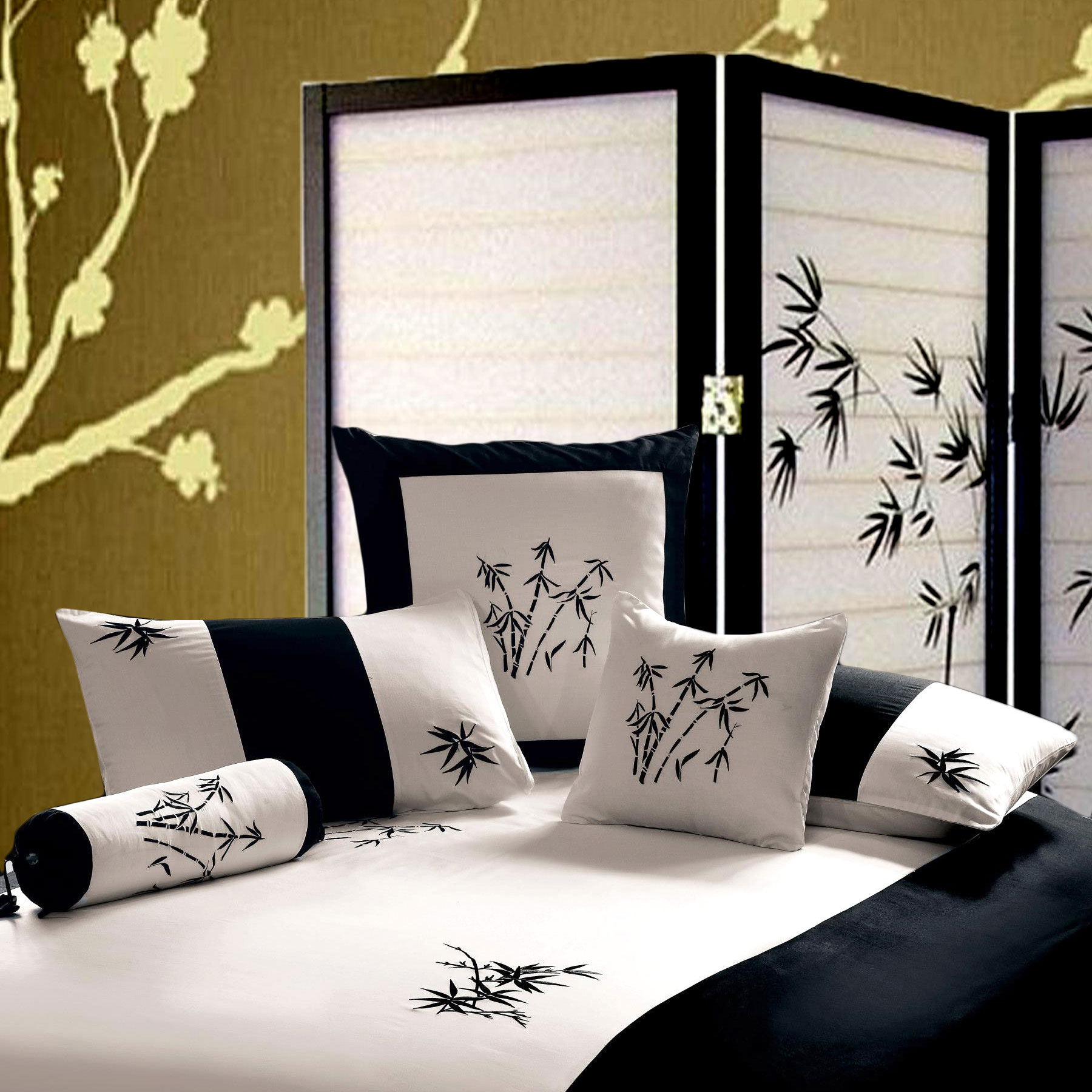 Orient Sense 320TC Pure Cotton Zen Garden White Quilt Cover Set OR Accessories